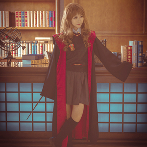 咪咪06淘宝哈利波特衣服赫敏霍格沃兹纯黑校服 学院服装魔法袍cos服