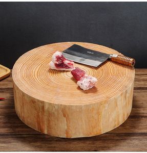 整快加厚松木砧板商用剁骨菜墩家用抗菌切菜板圆形防霉砍骨头案板