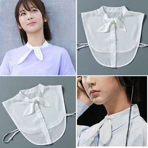 佟年杨紫同款蝴蝶结假领子女兔耳朵领绑带雪纺假衣领减龄打底假领