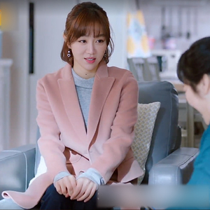 爱的厘米林洁姜妍2020同款粉色毛呢外套中长款时尚百搭私人订制