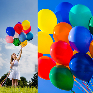 彩虹色儿童彩色无毒哑光加厚乳胶气球草坪拍照道具幼儿园装饰10寸