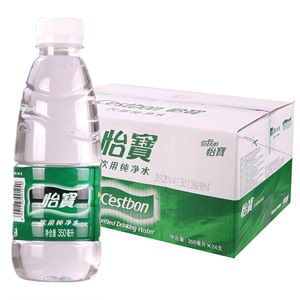 怡宝水饮用纯净水350ml*24瓶纸箱装小瓶水批 发会议用水