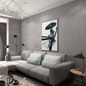 3米高无缝墙布素色纯色水泥灰色亚麻布纹棉麻细麻 客厅主卧室壁布
