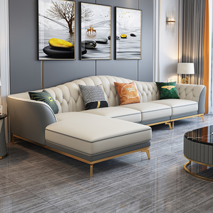 真皮拼布艺沙发