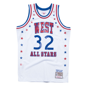 正品mitchellness 复古mn 魔术师约翰逊 全明星 au球员版球衣