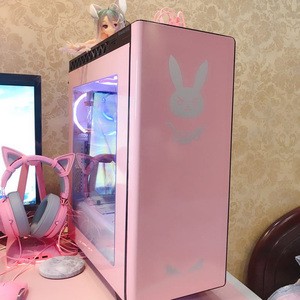 diy粉色机箱台式机电脑主机箱水冷游戏侧透atx大机箱女生可爱机箱