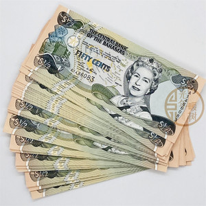 【满30包邮】全新巴哈马1/2元 纸币 外国钱币 外币收藏保真钱币