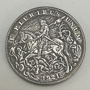 39mm 1921流浪者美国骑士铜银旧币 收藏工艺骷髅铜银币硬币纪念币