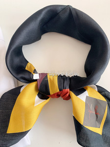 现货日本购shille全棉手绢手帕小方巾彩条编织图案发带绑包包百搭