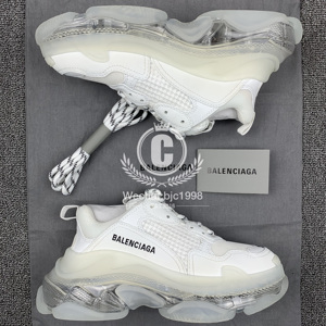 包冠希balenciaga巴黎世家纯白色气垫水晶底triples老爹鞋运动鞋