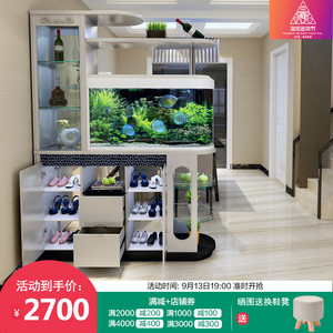 多功能带鱼缸现代客厅与餐厅玄关隔断柜门厅酒柜进门鞋柜屏风柜子