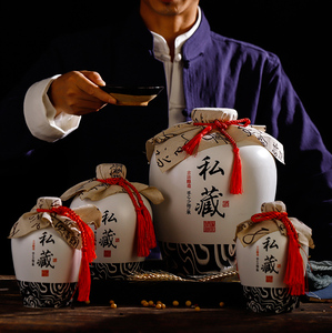 景德镇陶瓷酒瓶1斤2斤3斤5斤10斤空瓶白酒瓶白色私藏储酒罐泡酒坛