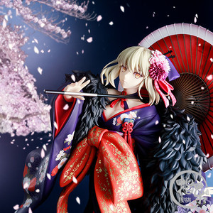 角川kadokawa fate fgo 阿尔托莉雅 黑saber 和服 1/7 手办