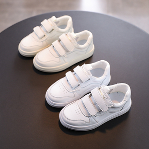 000人付款淘宝儿童运动鞋休闲鞋男童小白鞋真皮透气女童5-6岁韩版魔术