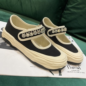 帆布鞋女带粘扣