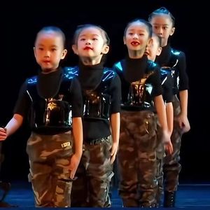 迷彩梦舞蹈演出服新款小小兵娃娃表演服我的军旅团体套装六一男女