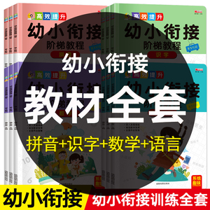 12册幼小衔接阶梯教程拼音识字数学看图说话教材全套练习册一日一练思维训练学前班儿童入学准备幼儿园绘本幼升小班启蒙练习天天练