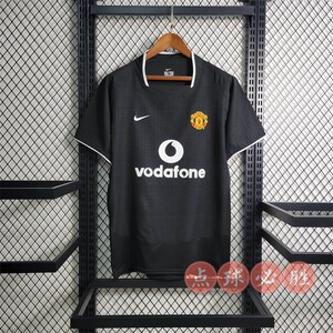 正品nike欧冠03-04曼联客场复古版球衣7号贝克汉姆短袖黑色足球服