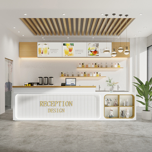公司前台简约现代收银台小吃店接待台餐厅水吧台咖啡厅奶茶店订制