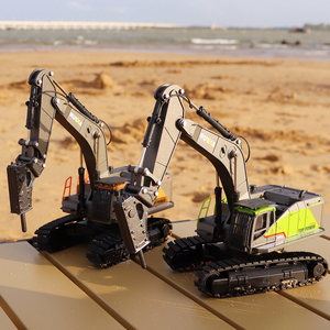 破拆机玩具儿童男孩钻头挖机破碎锤钻地打洞机仿真合金工程车模型