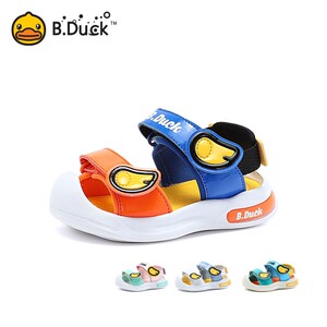 bduck小黄鸭童鞋男童夏季运动凉鞋包头凉鞋韩版女童卡通沙滩鞋潮