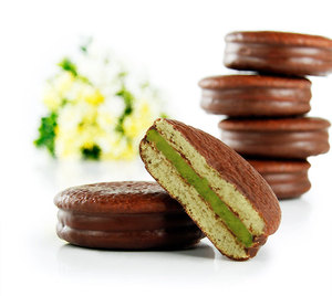 好丽友 抹茶派 清新抹茶味巧克力派 12枚432g 蛋糕甜点心零食小吃 - 