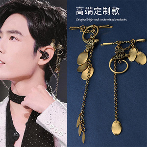 肖战同款发饰网红发夹一字夹头饰新款侧边夹潮富贵鸟流苏边夹配饰