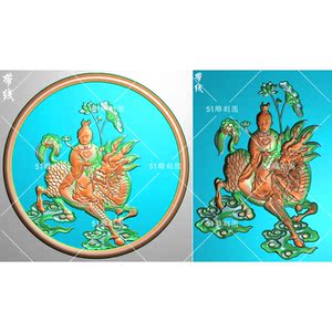 精雕图jdp灰度图bmp浮雕木雕雕刻bz-121圆形麒麟送子餐椅背板带线