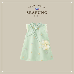 英国Seafung童装~女童连衣裙夏季新款中小童复古民族风儿童公主裙