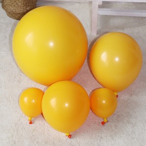 INS双层柠檬黄色系 圆形加厚普通乳胶气球生日派对店开业装饰汽球