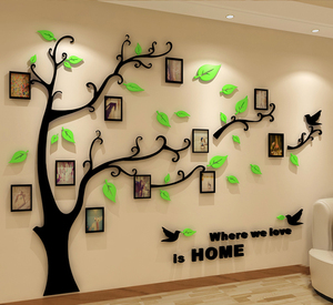 创意3d水晶立体墙贴亚克力照片树沙发客厅电视背景墙卧室家居饰品