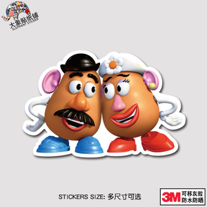 d玩具总动员旅行箱贴纸土豆夫妇贴纸可爱卡通电脑笔记本防水贴纸