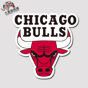 nba贴纸 行李箱贴纸 芝加哥公牛队标贴纸 笔记本个性防水贴纸