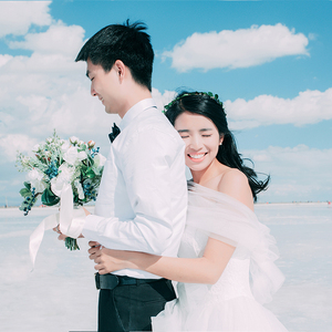 青海湖茶卡盐湖婚纱照摄影工作室 日系小清新旅拍婚纱照mv微电影