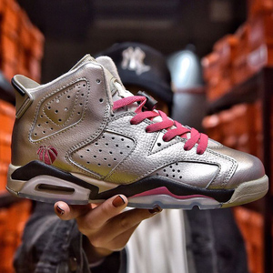 aj6情人节限定亲爱的热爱的杨紫同款球鞋春季高帮银粉女鞋