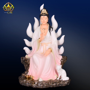 12/16/19寸九尾狐仙娘娘神像白狐仙旺桃花旺姻缘天师府灵仙摆件