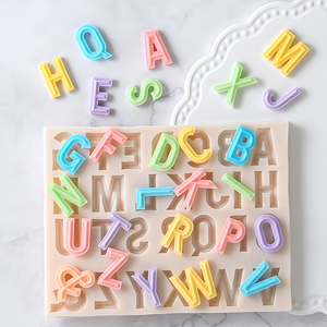 大写英文字母数字蛋糕装饰巧克力翻糖硅胶模具自由组合词烘焙工具