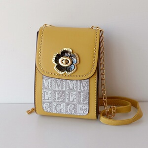 怡莱雅山茶花手机包2022新款链条竖款迷你包高级可爱单肩斜挎女包