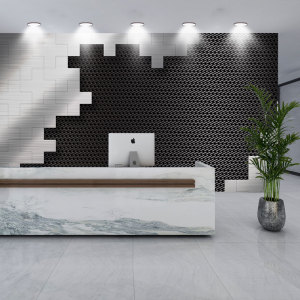 金属科技感墙纸公司办公室工业风前台logo背景墙布网吧电竞馆壁纸