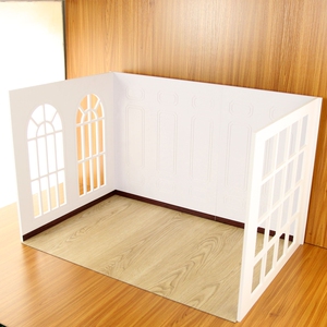 6分bjd娃娃基础屋7045小布娃屋场景拍摄背景小房子小屋带飘窗洋房