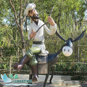 大型玻璃钢树脂彩绘卡通动漫阿凡提新疆文化人物雕塑户外装饰摆件