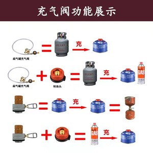 卡式炉长扁气罐充气罐转接头阀门瓦斯液化气转换连接管家用煤气罐