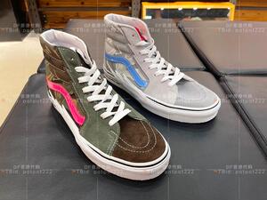 DF香港代购Vans x AAPE SK8-Hi联名猿人拼接经典迷彩闪电高帮板鞋