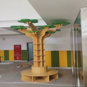 大树书架图书馆包柱子绘本架幼儿园智慧树形装饰架实木落地展示架