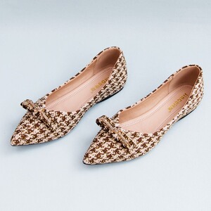 锦都单鞋女设计感小众2022新款蝴蝶结尖头浅口法式女鞋软底平底鞋