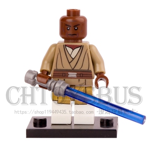 品高星球大战温杜大师绝地武士蓝色光剑拼装积木人仔玩具兼容乐高