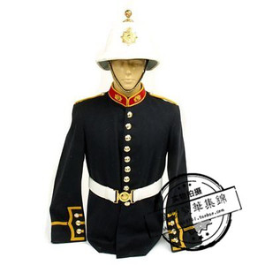 代购古董英国皇家海军陆战队制服套装太阳头盔收藏