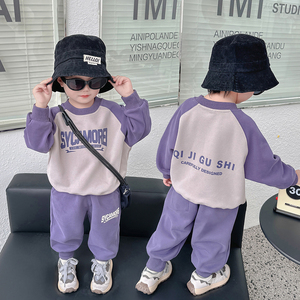 男童套装秋款2023新款韩版酷帅洋气儿童衣服春秋时髦运动两件套装