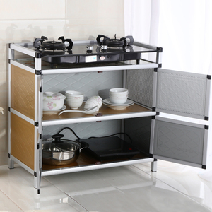 简易橱柜碗柜清仓不锈钢家用厨房现代简约多功能铝合金组装经济型
