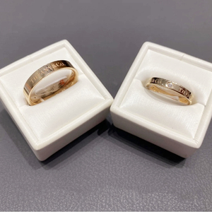 法国代购 tiffany/蒂芙尼 经典款戒指 18k金 三钻 婚戒 情侣 对戒